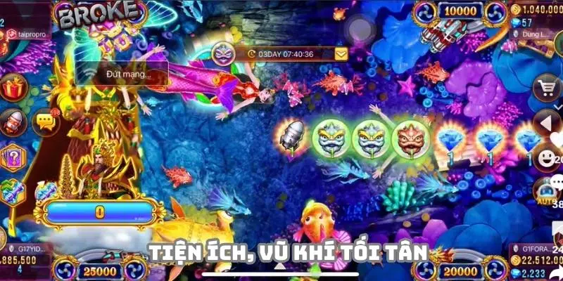 Hệ thống tích hợp nhiều tính năng, tiện ích độc đáo trong bắn cá long vương